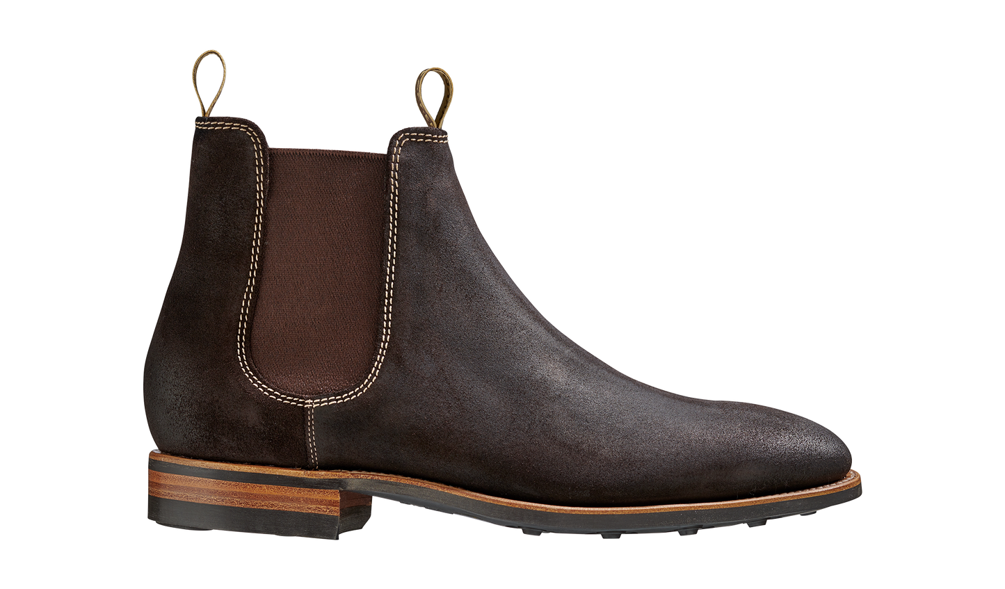 Mansfield - Choc Burnish Suede Chelsea Boot