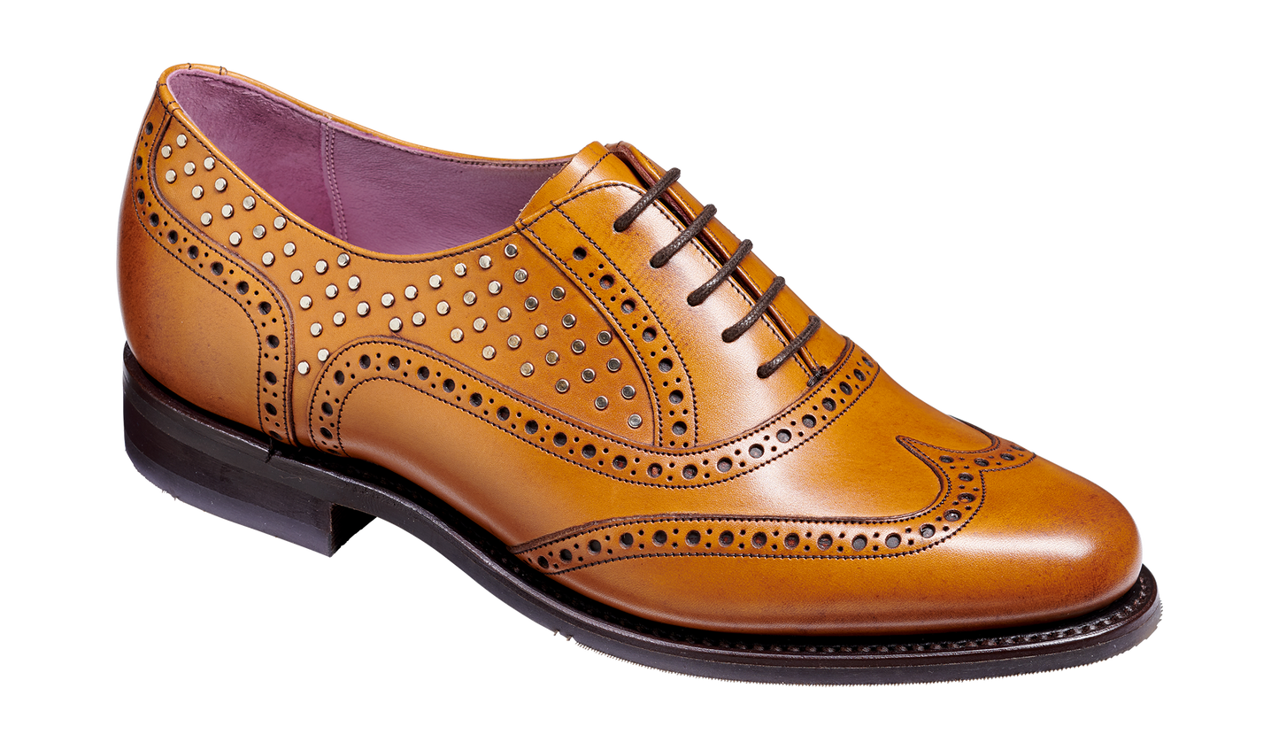 Freya - Cedar Calf / Studs - Brogue Shoe Womens