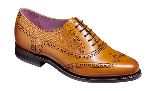 Freya - Cedar Calf / Studs - Brogue Shoe Womens