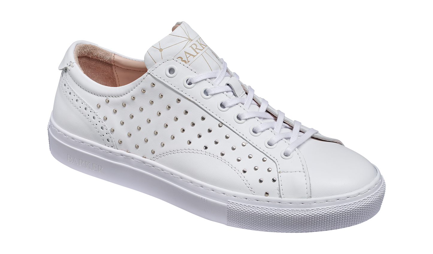 Isla - White Calf / Studs Womens Rubber Cup Sneaker Shoe