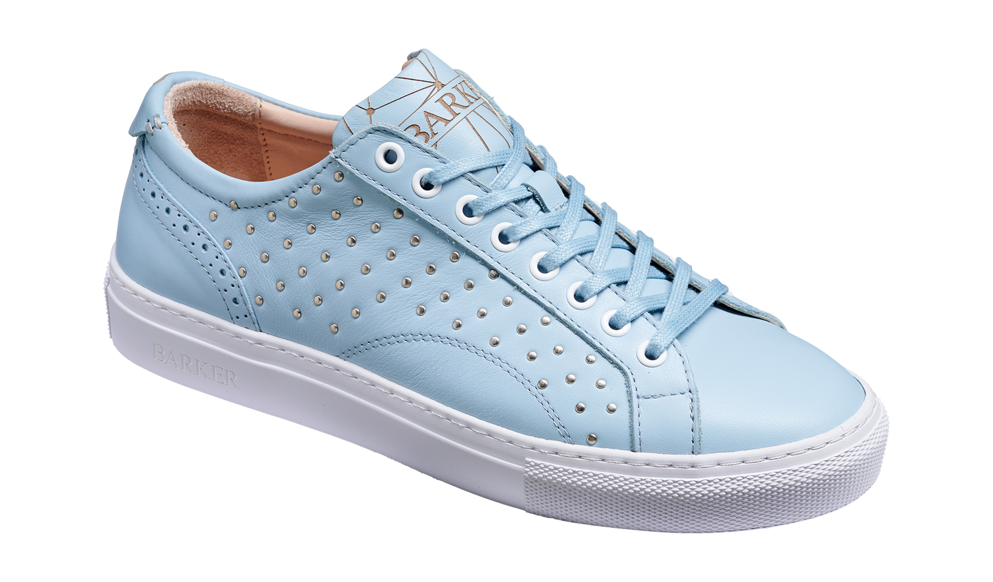 Isla - Pale Blue Calf / Studs Rubber Cup Sole Women Sneaker