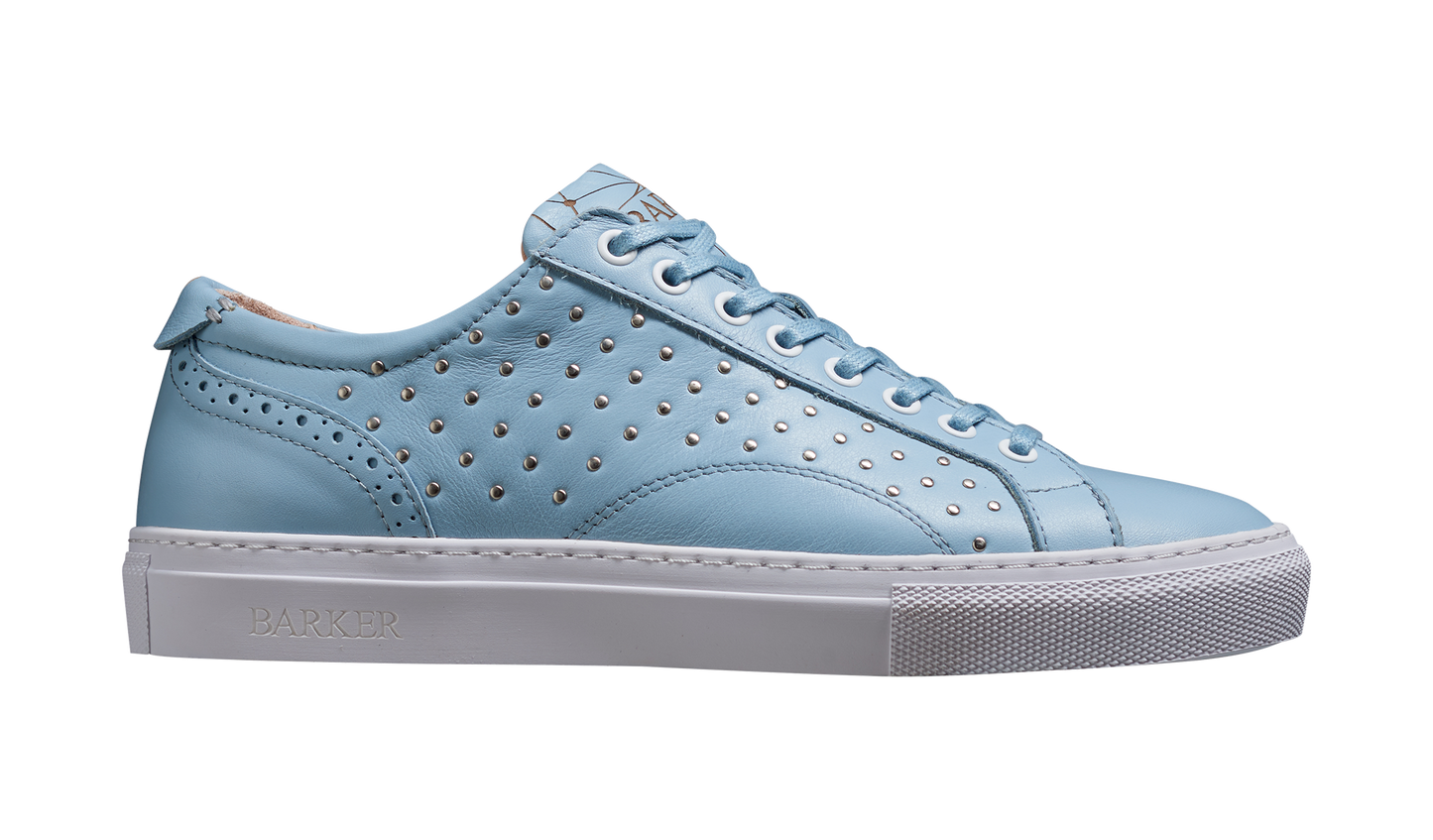 Isla - Pale Blue Calf / Studs Rubber Cup Sole Women Sneaker