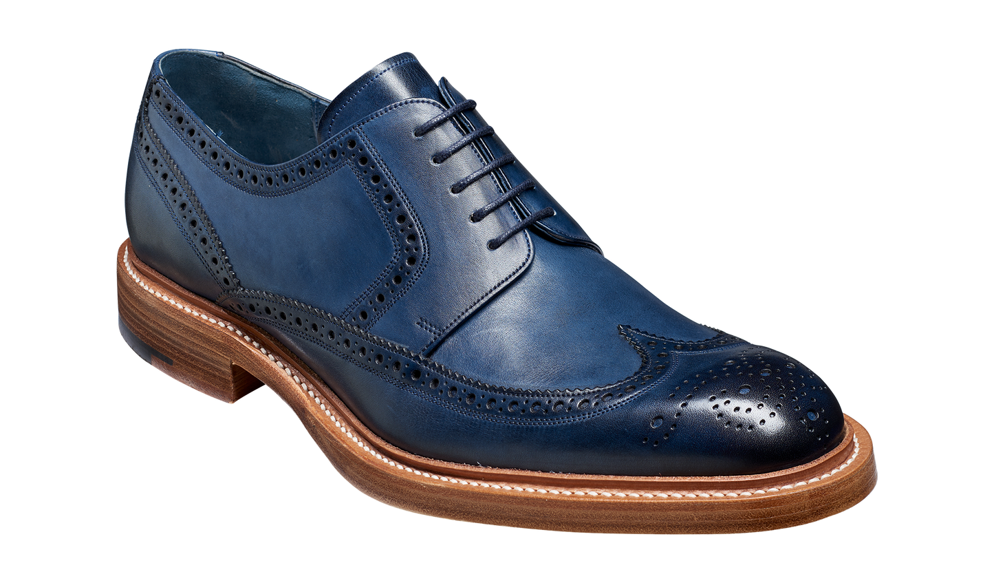 Bailey - Navy Hand Painted - Wingtip Derby Shoe