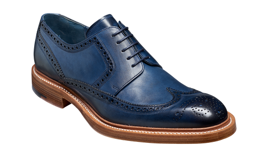 Bailey - Navy Hand Painted - Wingtip Derby Shoe