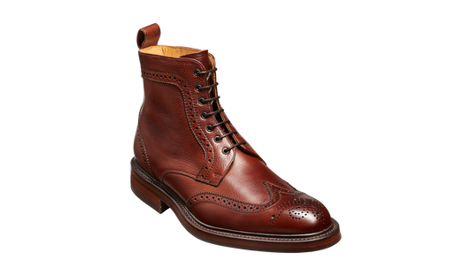 Calder - Cherry Grain Wingtip Boot with Rubber Sole