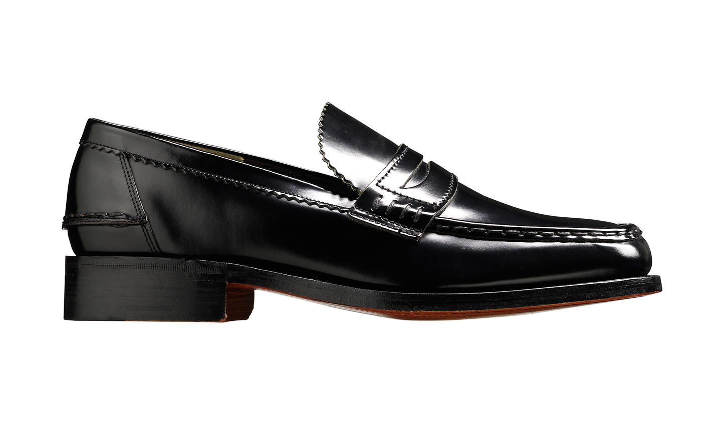 Caruso - Black Hi-Shine - Penny Loafer Shoe