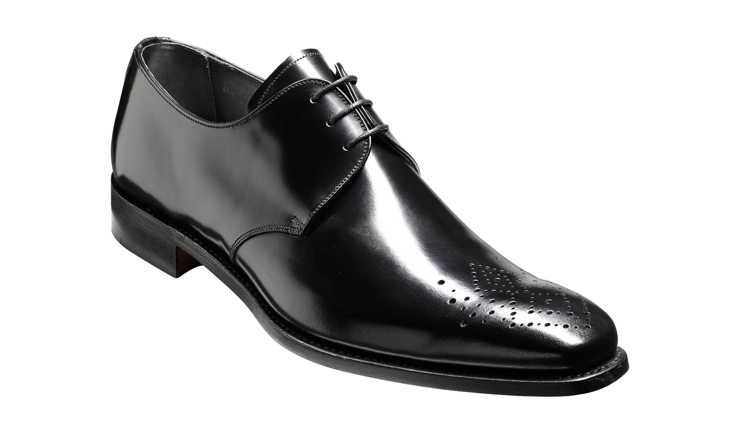 Darlington - Black Hi-Shine Derby Calf Leather Shoe