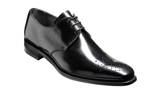 Darlington - Black Hi-Shine Derby Calf Leather Shoe