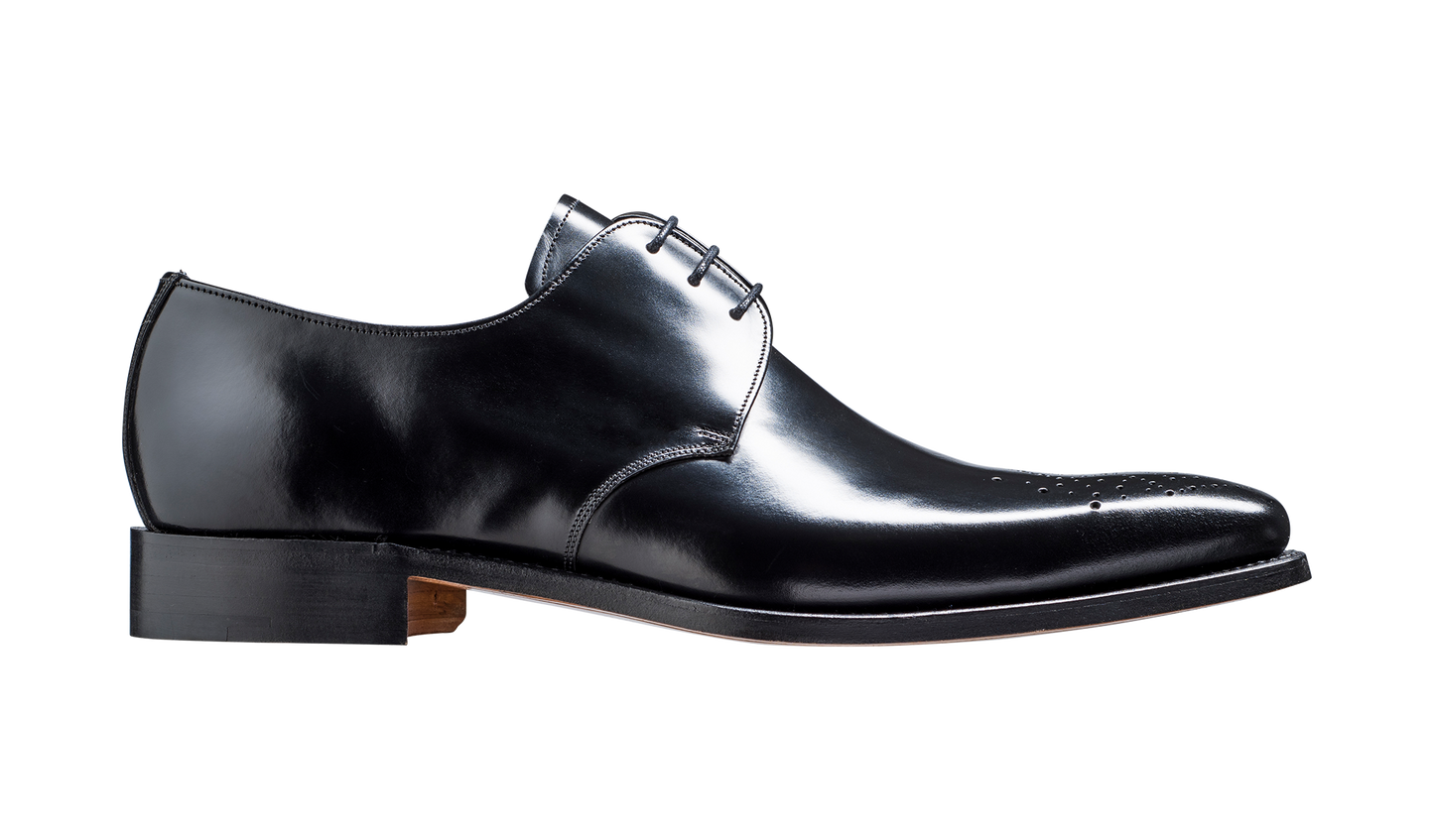 Darlington - Black Hi-Shine Derby Calf Leather Shoe