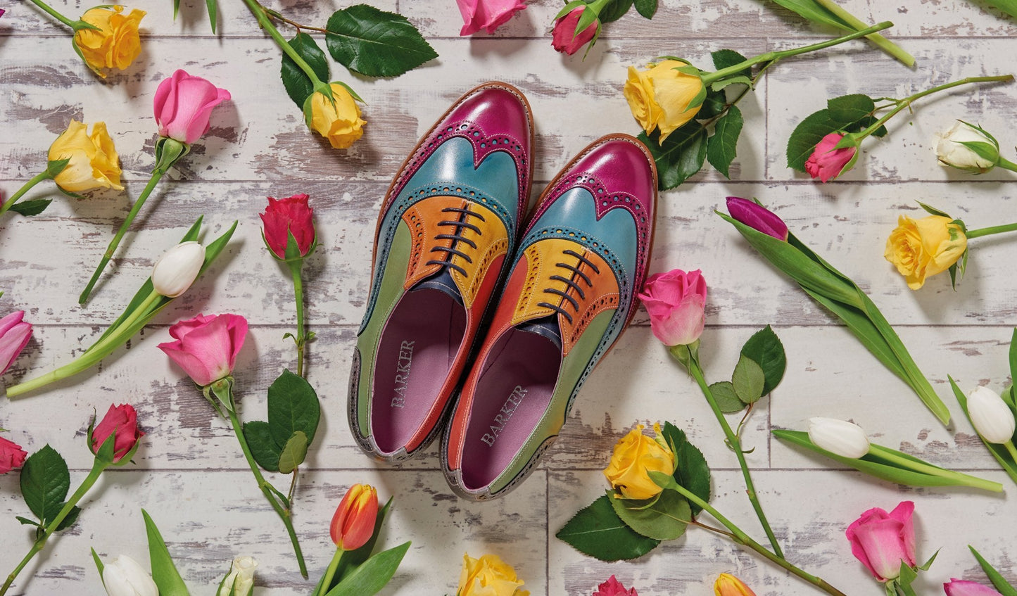 Fearne - Purple Hand Painted - Ladies Brogue Shoe