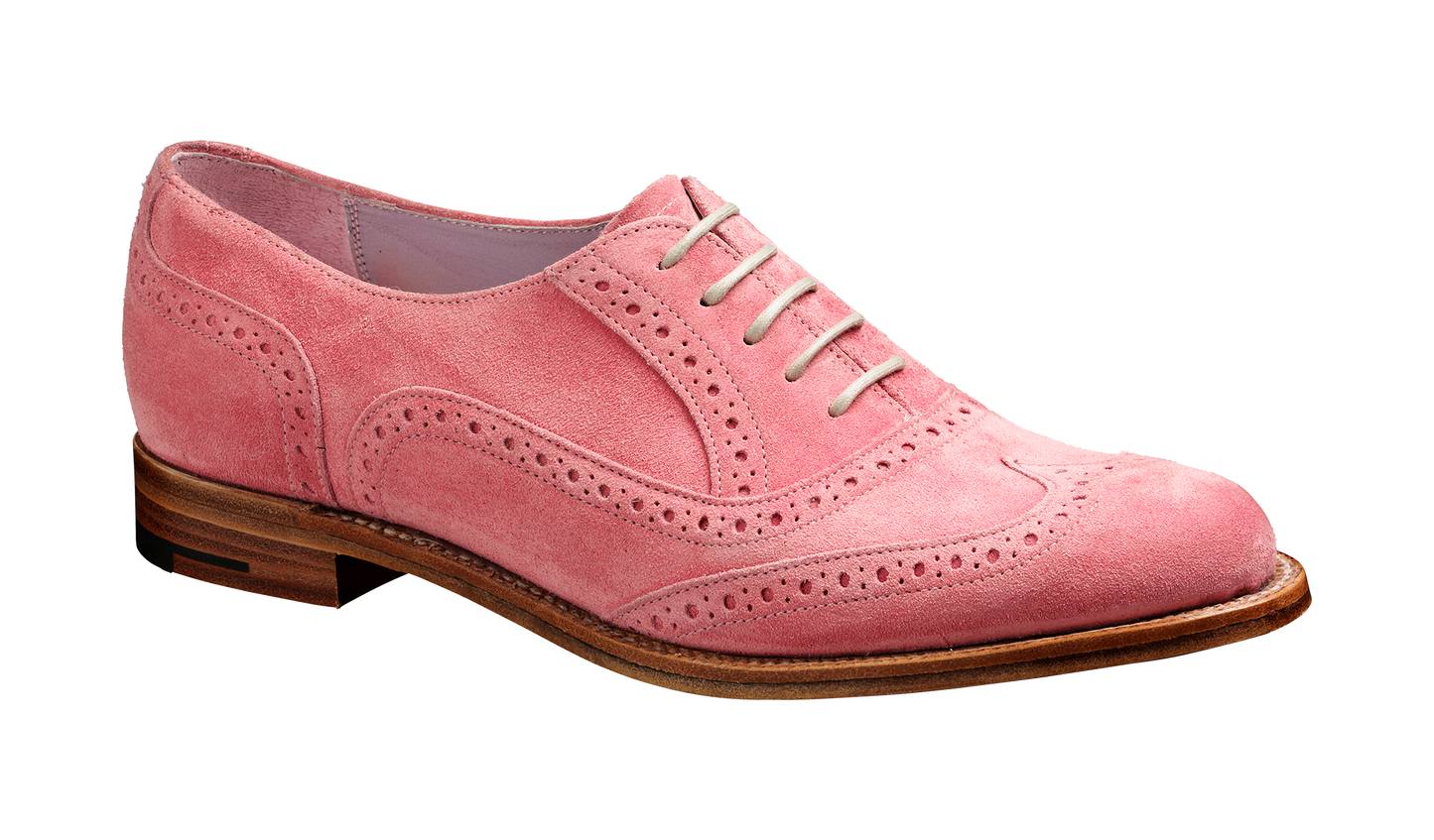 Freya - Pink Suede Women Brogue Shoe