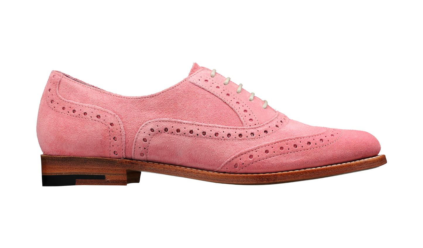 Freya - Pink Suede Women Brogue Shoe