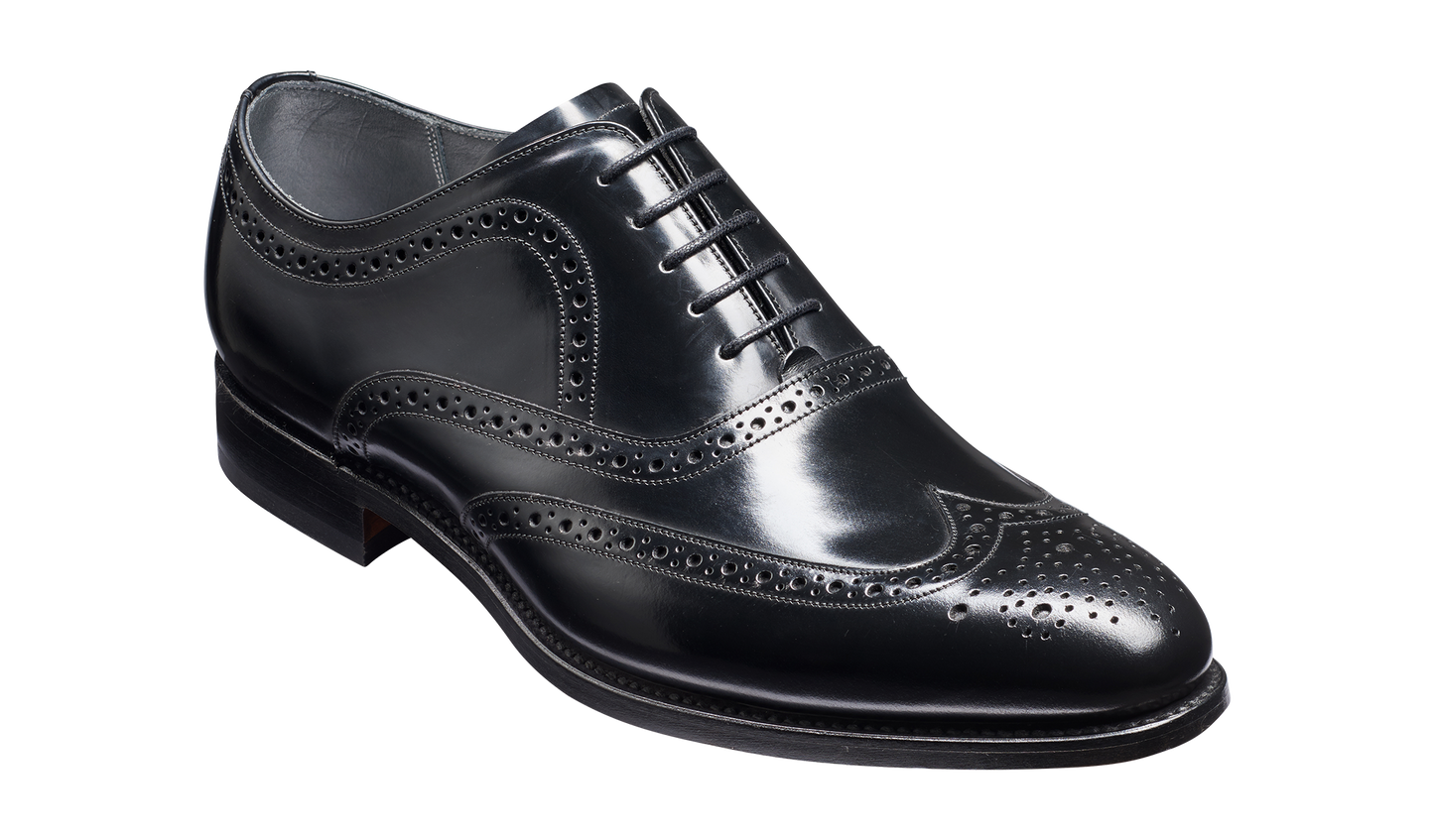 Hampstead - Black Hi-Shine Oxford Brogue Shoe