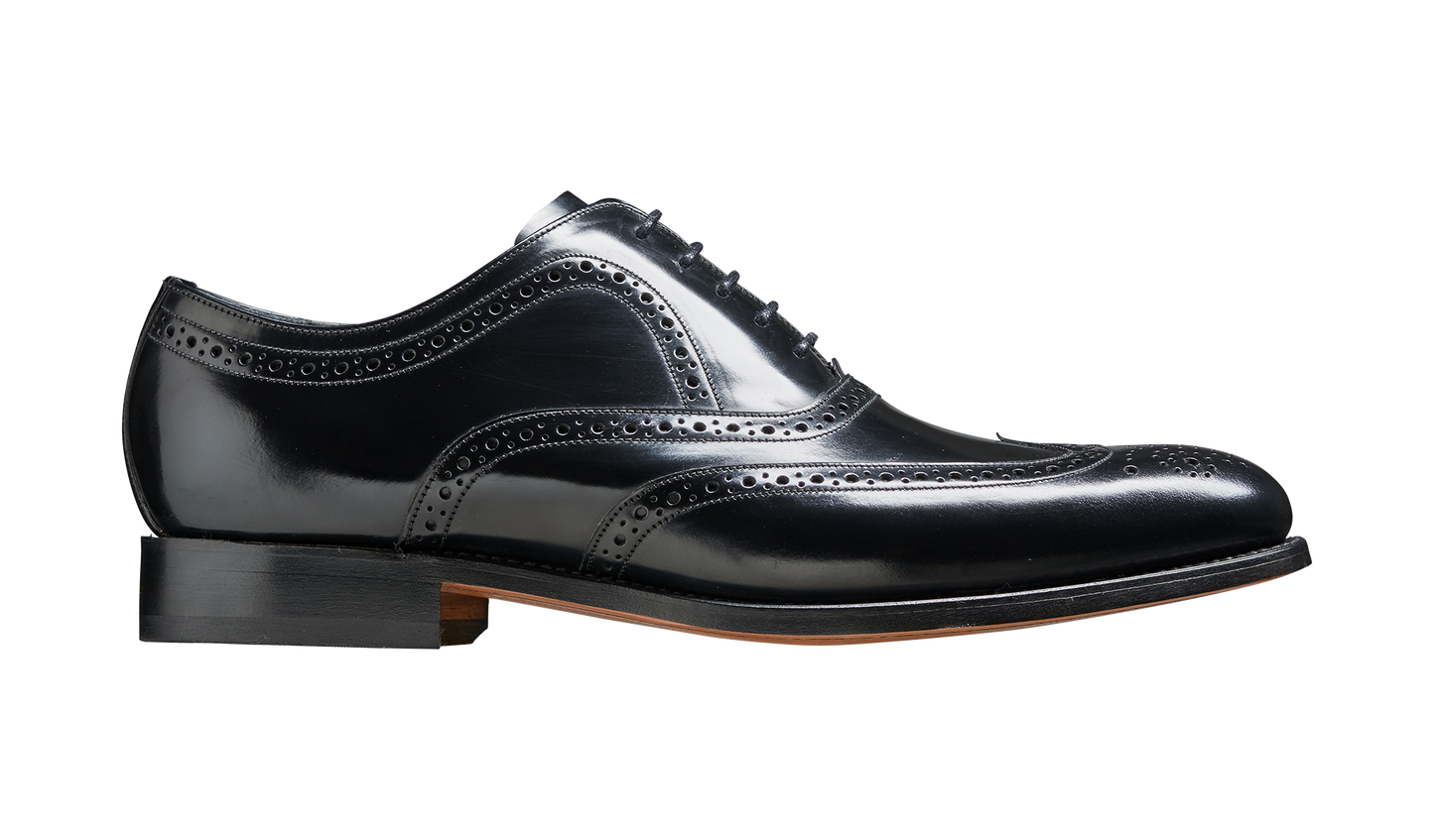 Hampstead - Black Hi-Shine Oxford Brogue Shoe