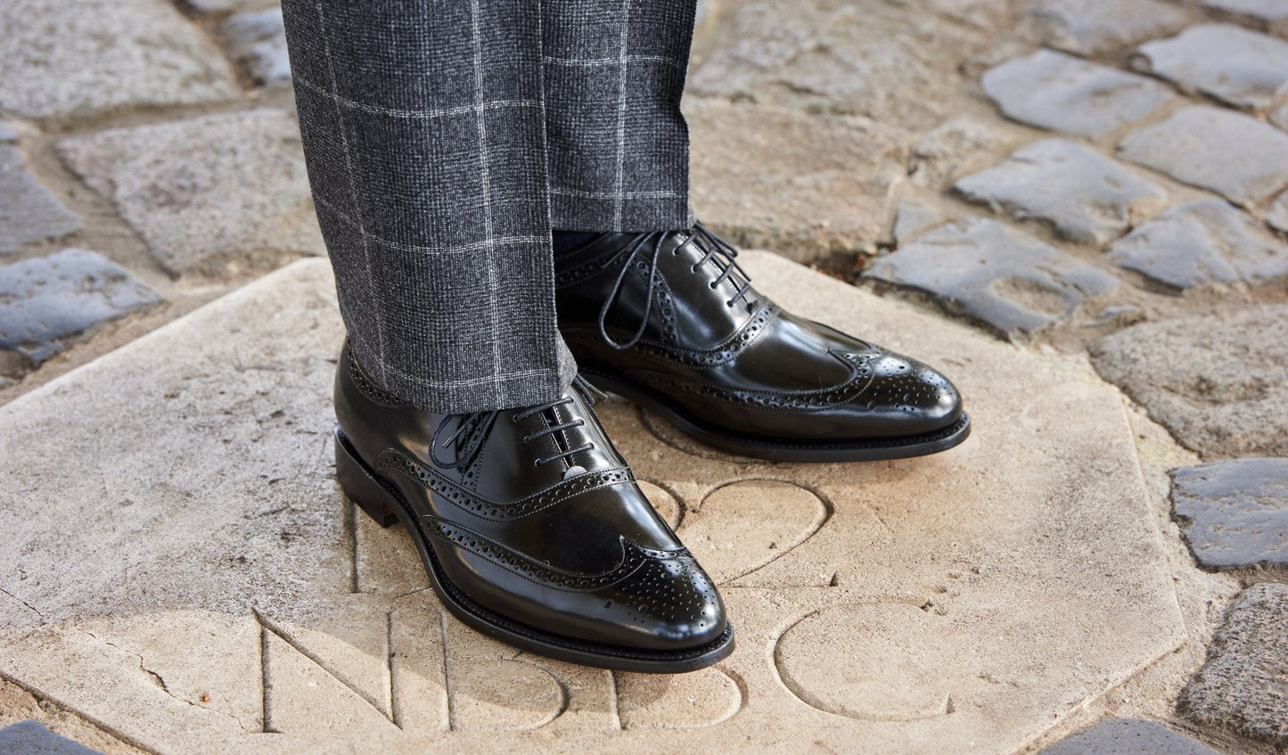 Hampstead - Black Hi-Shine Oxford Brogue Shoe