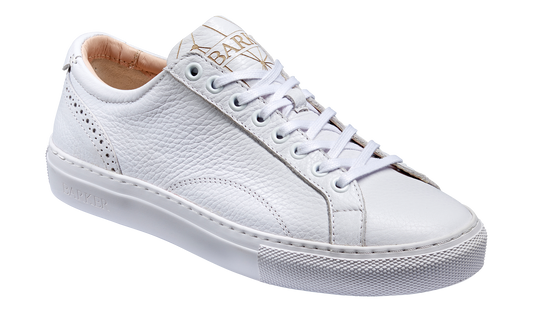 Isla - White Grain Rubber Cup Sole Sneaker Shoe