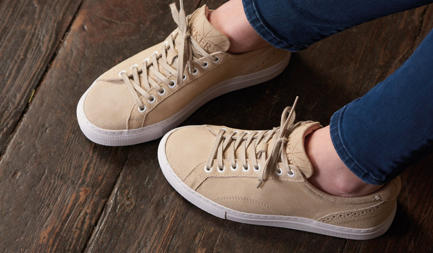 Isla - White Grain Rubber Cup Sole Sneaker Shoe