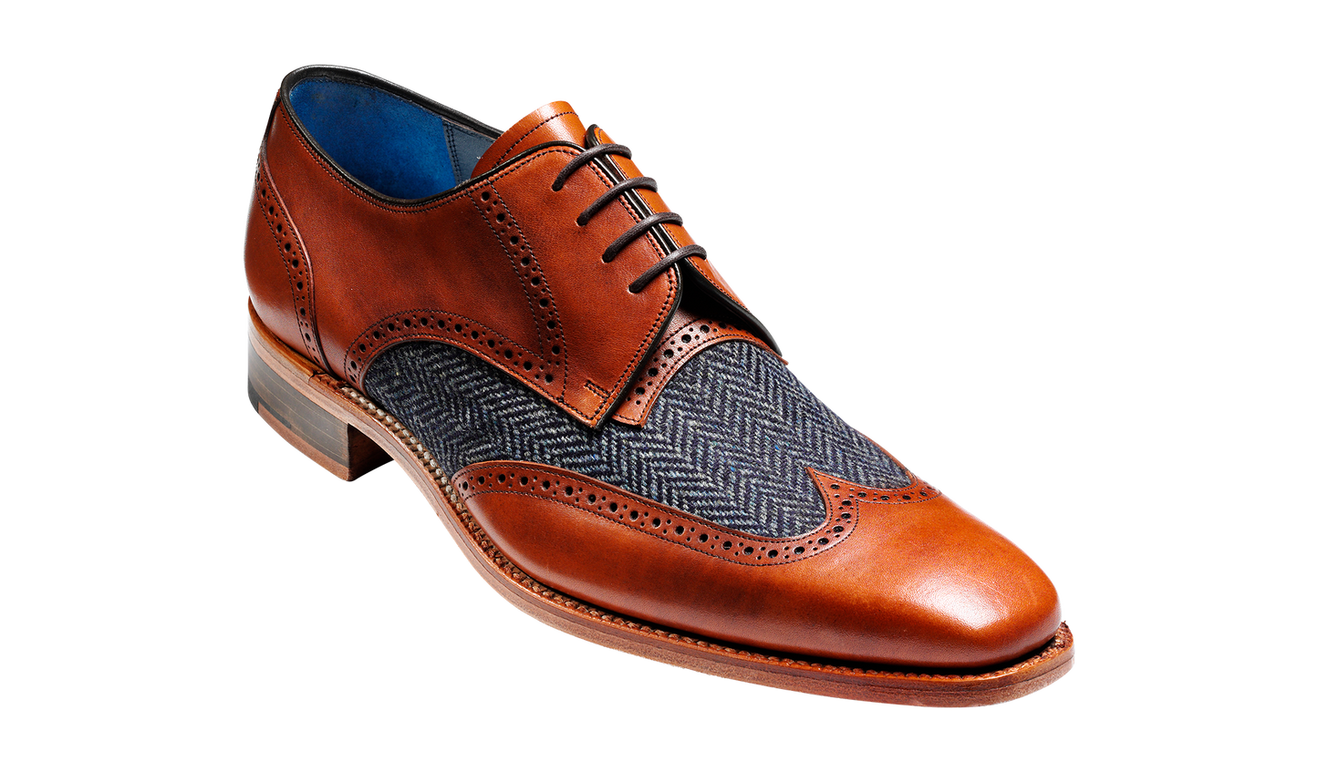 Jackson - Cedar Calf / Blue Tweed Derby Shoe