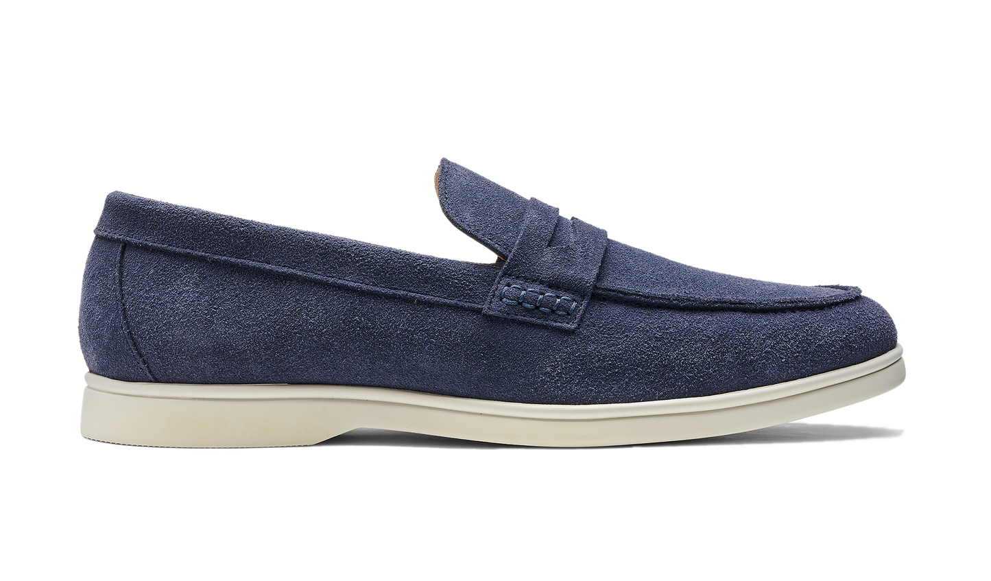 Santiago - Navy Suede White Sole