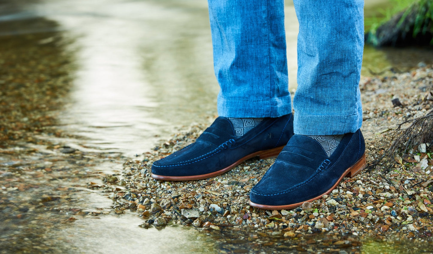 William - Dark Navy Suede Loafer